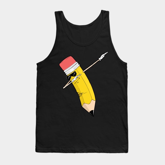 Back To School Dabbing Pencil Tank Top by AdeShirts